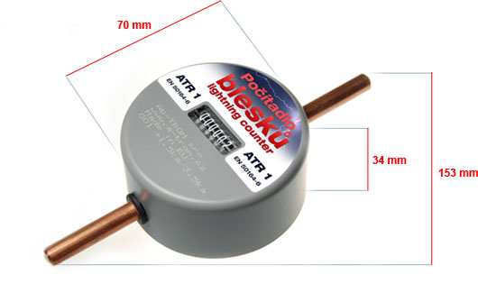 Dimmensions of the ATR 1 thunder-stroke counter